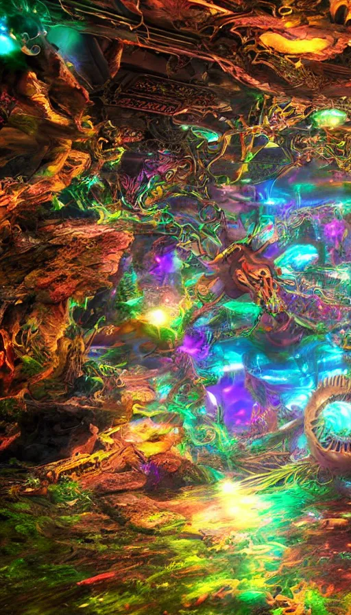 Prompt: psytrance artwork, with unreal engine