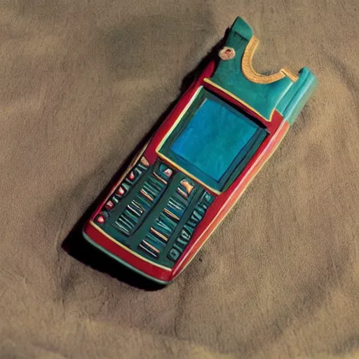 Image similar to Ancient Mesopotamian flipphone, promotional photo