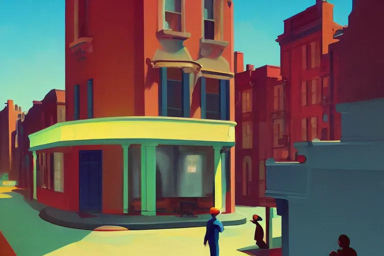 Image similar to another world game, painted by edward hopper, painted by james gilleard, airbrush, trending on artstation.