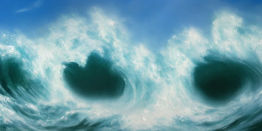 Prompt: giant wave destroying Orlando, high shot, realist painting