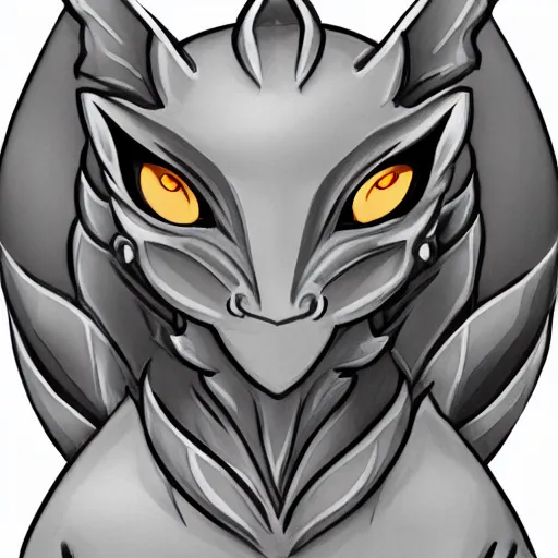 Prompt: a very beautiful and cute silver anthropomorphic dragon profile picture, commission on furaffinity, smooth scales, dragonkin!