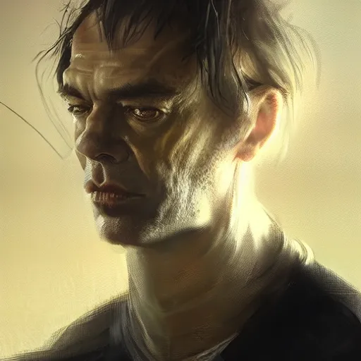 Portrait of Young Hugo Weaving by Greg Rutkowski in a, Stable Diffusion