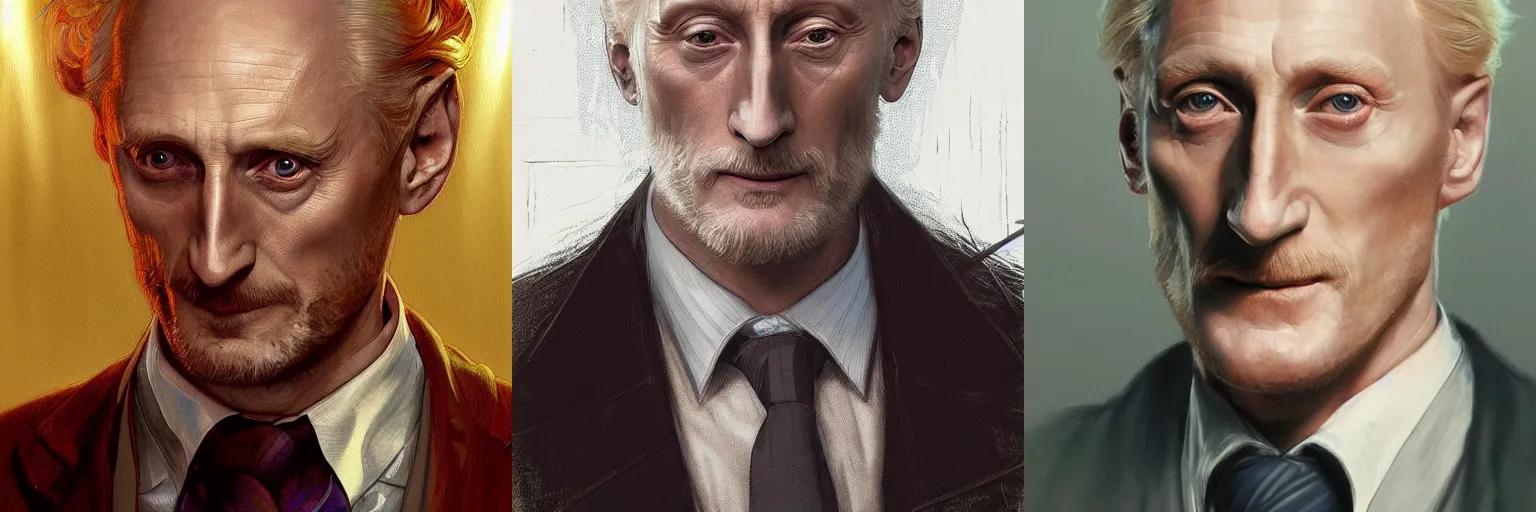 Prompt: portrait of Charles Dance as a detective, highly detailed, digital painting, artstation, concept art, sharp focus, illustration, art by artgerm and greg rutkowski and alphonse mucha