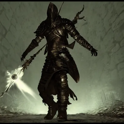 Prompt: drake as a dark souls boss, cinematic