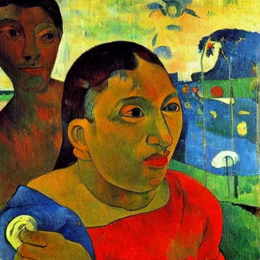 Image similar to the 1 2 days of christmas, expressionistic painting, extreme detail, by paul gauguin