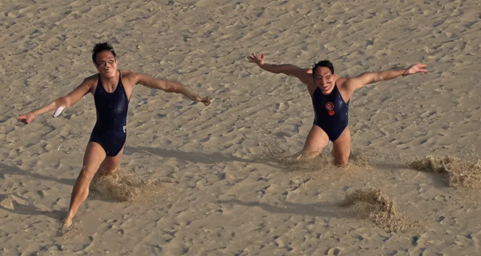 Image similar to olympic swimming in sand