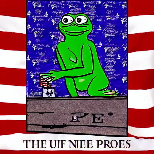 Prompt: pepe the frog as the president of the united states