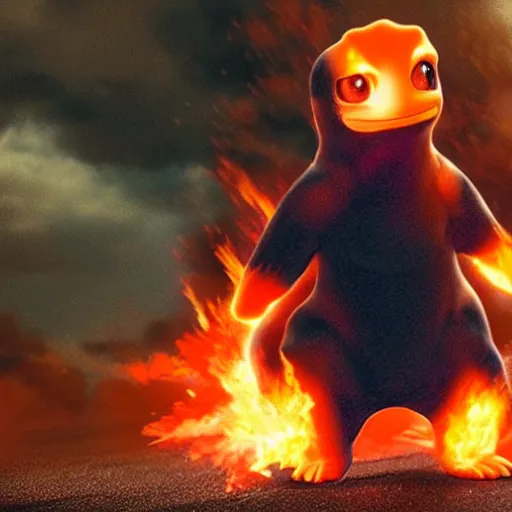 Prompt: charmander as tom cruise movie still, cinematic, photorealistic, extreme detail, sharp focus, 8 k, intricate, hyper detailed, realistic, cinematic lighting