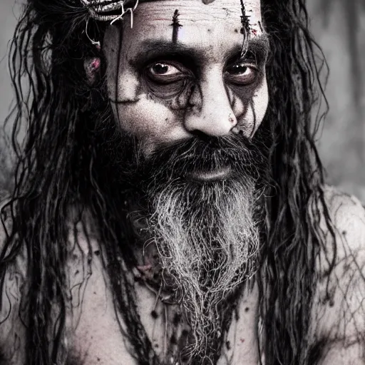 Prompt: 3 5 mm film portrait of strange aghori sadhu covered in ash creature, hyperrealism, photorealistic, detailed, atmospheric, 8 k, award winning photography, cinematic