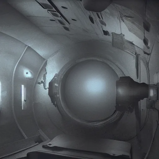 Image similar to Concept art, inside an narrow and dark room of an empty ussr submarine, messy, foggy, littles light shafts coming from bullet holes, 8k, cinematic, high details, neat