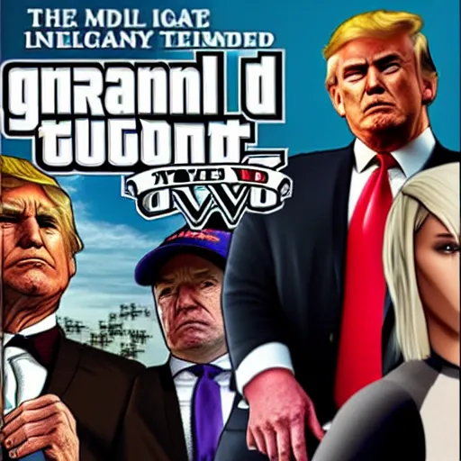 Image similar to Donald Trump on the cover of GTA V,