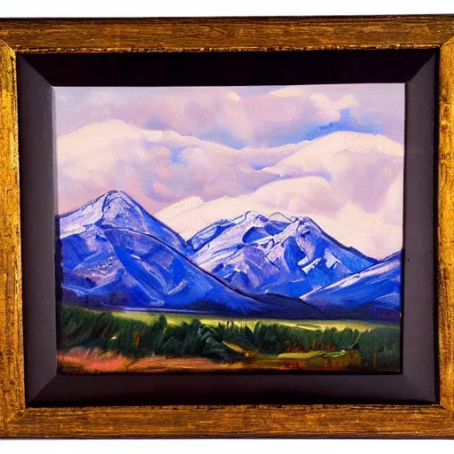 Prompt: Colorado mountains landscape oil painting