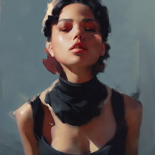 Image similar to greg manchess portrait painting of yorha type a no. 2, organic painting, sunny day, matte painting, bold shapes, hard edges, street art, trending on artstation, by huang guangjian and gil elvgren and sachin teng