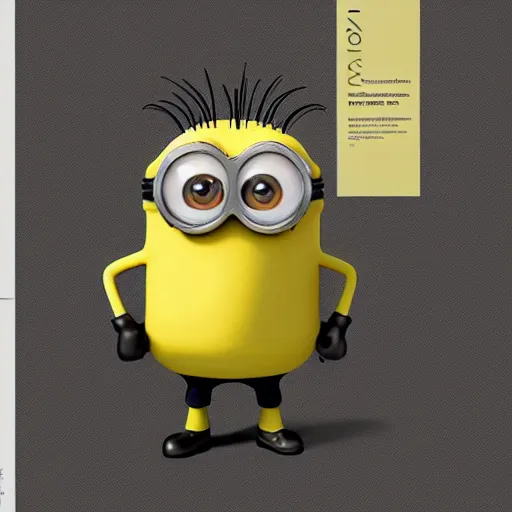 Image similar to A detailed biological anatomy of a minion, photorealistic, textbook, scientific