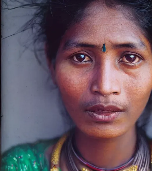 Prompt: vintage_closeup portrait_photo_of_a_stunningly beautiful_nepalese_woman with amazing shiny eyes, 19th century, hyper detailed by Annie Leibovitz and Steve McCurry, David Lazar, Jimmy Nelsson