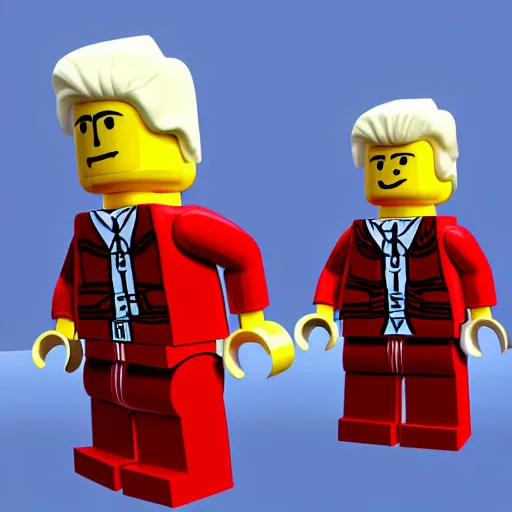 Image similar to donald trump as a lego, 3 d render