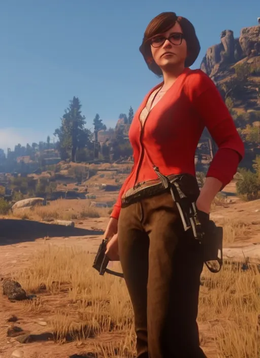 Prompt: film still of velma in red dead redemption 2 ( 2 0 1 8 video game )