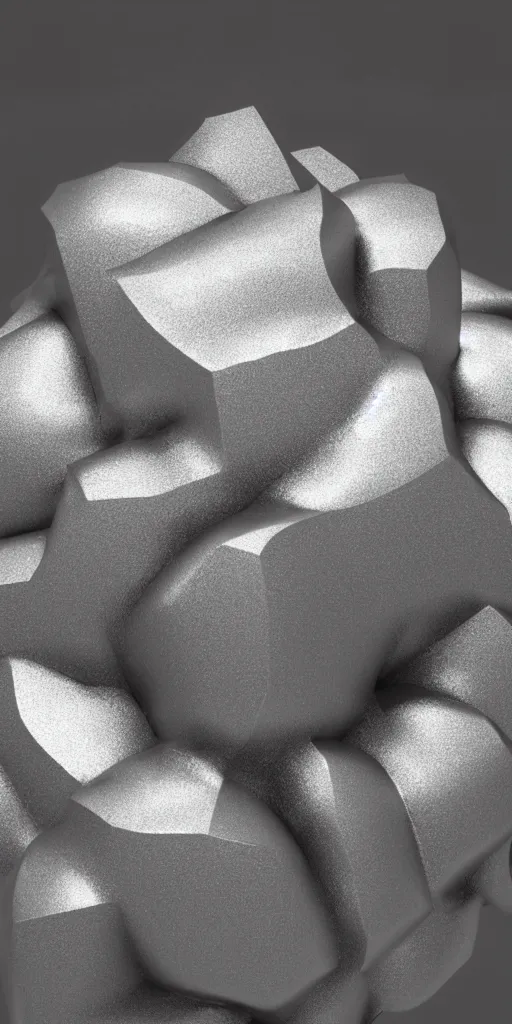 Image similar to a photorealistic render of a metallic rubiccubesolid sculpture, made of liquid metal, c 4 d, by zhelong xu and ernst haeckel, wide angle, hyper realistic, plain background, 8 k, volumetric lightning, octane render