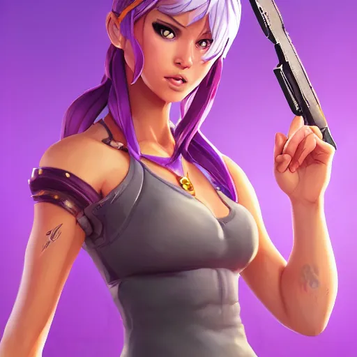 Image similar to beautiful female purple hair fantasy art apex fortnite Video game icon, 2d game art gta5 cover , official fanart behance hd artstation by Jesper Ejsing, by RHADS, Makoto Shinkai and Lois van baarle, ilya kuvshinov, rossdraws