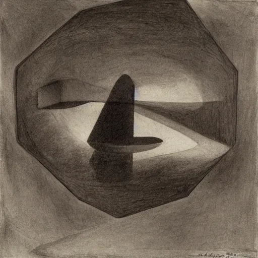 Image similar to boring chilled deadly Antarctica hexagon grouper tin pudding tuba , by Leonardo da Vinci and Arshile Gorky and Chesley Bonestell , charcoal drawing , matte painting , flat shading