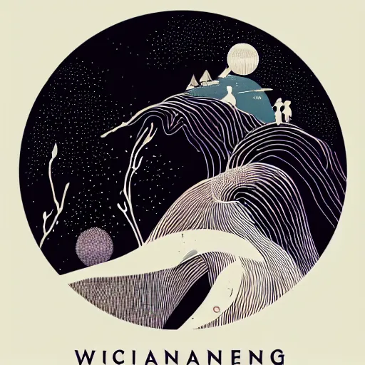 Image similar to a wandering mind, logo without text, simple by victo ngai, kilian eng and jake parker, simple white background