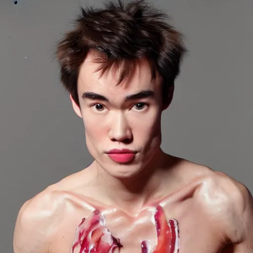 Image similar to jacob collier muscular oily