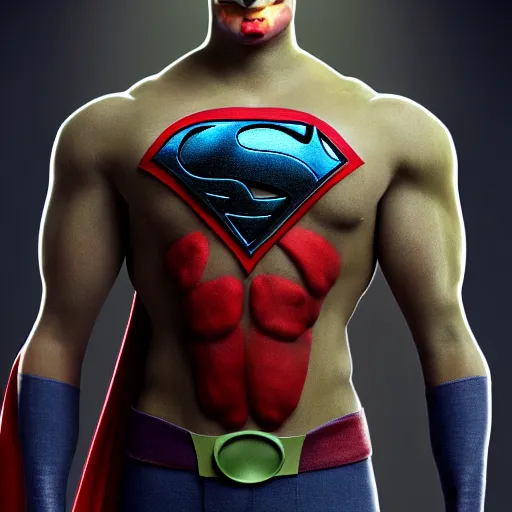 Image similar to vegan superhero, UHD, hyperrealistic render, highly detailed, 4k, artstation