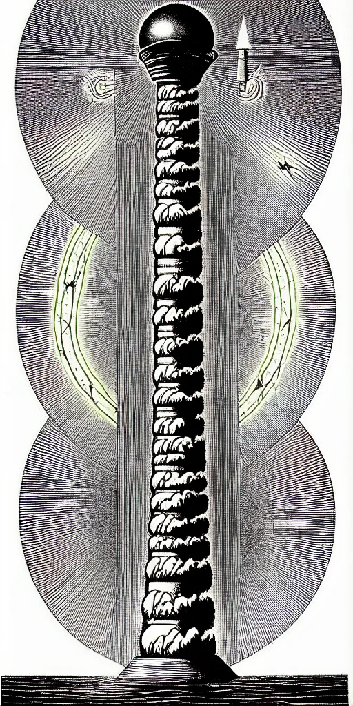 Image similar to an alchemical fiery lighthouse ego - self axis radiates a unique canto'as above so below'while being ignited by the spirit of haeckel and robert fludd, breakthrough is iminent, glory be to the magic within, in honor of saturn, painted by ronny khalil with dramatic lighting from the blue fire's glow