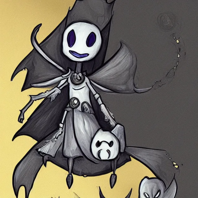 Image similar to hollow knight character design by ari gibson