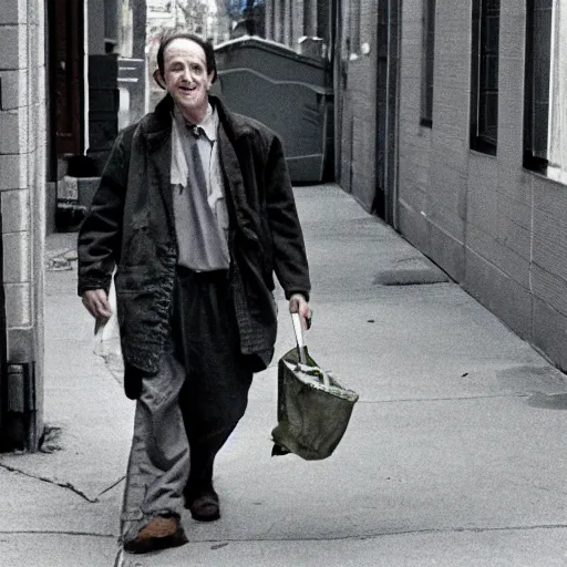 Prompt: Senator Pat Toomey as a disheveled homeless man. CineStill