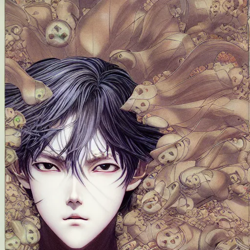 Image similar to prompt : photorealistic 3 d render of persona soft light painted by takato yamamoto, mecha accessories, otaku gangasta, inspired by fables, realistic face, smooth face feature, intricate oil painting, high detail, sharp high detail, manga and anime 1 9 8 0