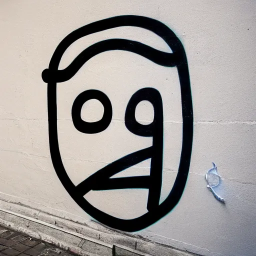 Prompt: graffiti of man with one eye made with circles and lines