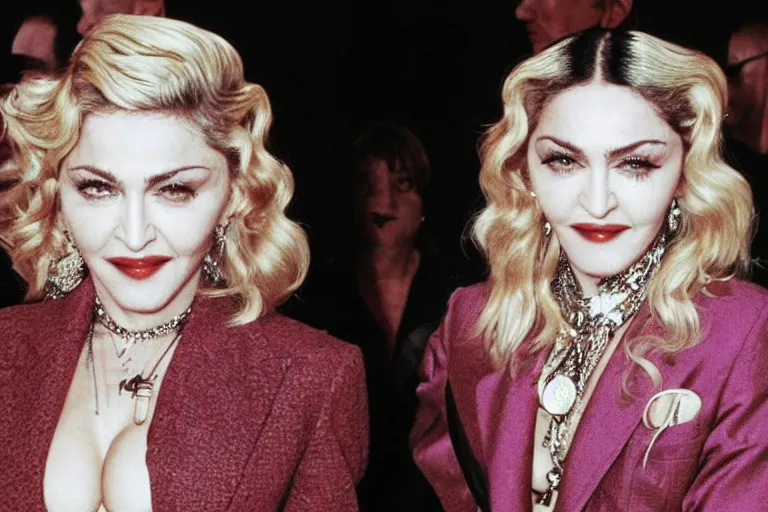 Prompt: madonna old rimpled face smoking crack