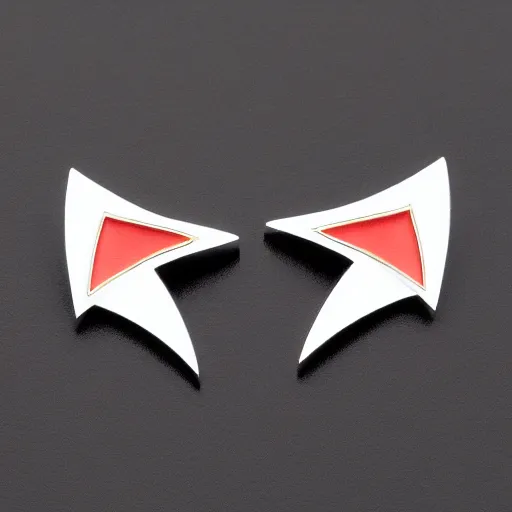 Prompt: segmented 2d laser cut earrings, star trek