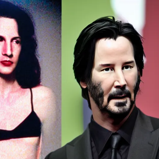 Prompt: genderbent keanu reeves