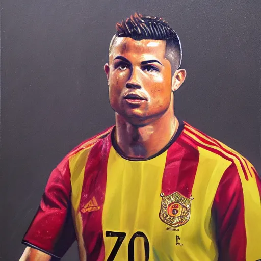 Image similar to a very detailed painting of ronaldo luis nazario de lima, by yasar vurdem by johannes wessmark, trending on artstation