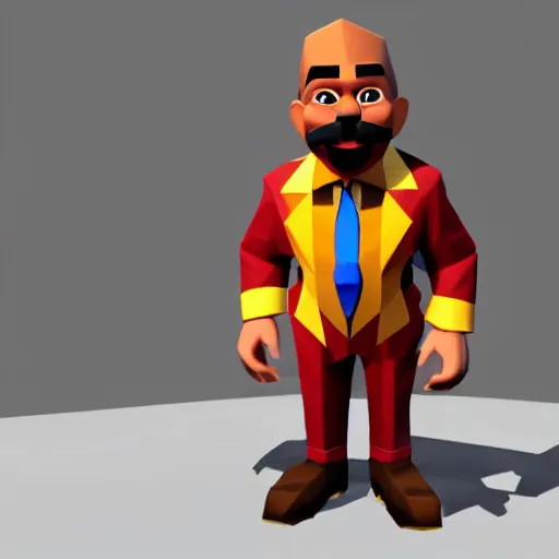 Image similar to steve harvey as a playable character in spyro the dragon playstation 1 low poly model in game screenshot low resolution