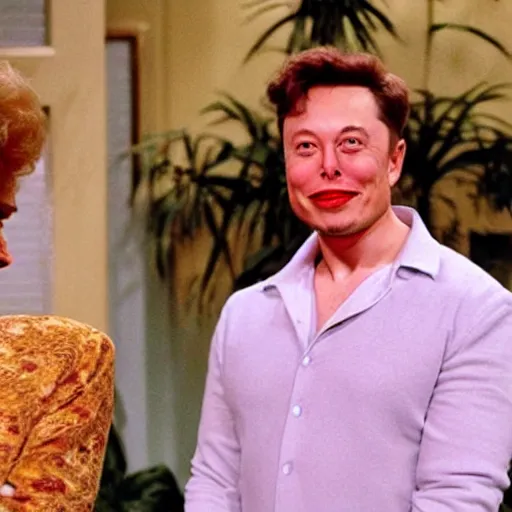 Image similar to elon musk guest starring on golden girls