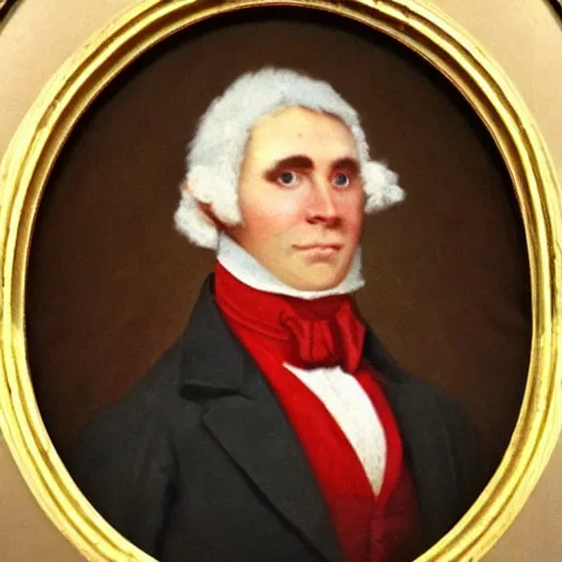 Image similar to An early 1800s oil painting of Jerma985 in the early 1800s, grainy, realistic, very realistic, hyperrealistic, highly detailed, very detailed, extremely detailed, very neat, very epic, very cool, detailed, trending on artstation