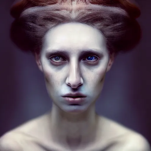 Image similar to portrait of a beautiful ghostly haunting female, depth of field, zeiss lens, detailed, symmetrical, centered, fashion photoshoot, by annie leibovitz and steve mccurry, david lazar, jimmy nelsson, breathtaking, 8 k resolution, extremely detailed, beautiful, establishing shot, artistic, hyperrealistic, beautiful face, octane render