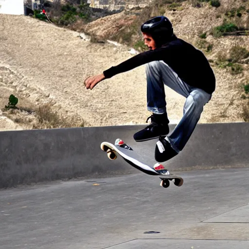 Image similar to francisco franco skateboarding in el valle de los caidos