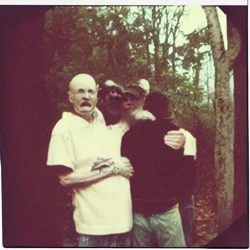 Image similar to found polaroid photo of trash humpers in washington dc