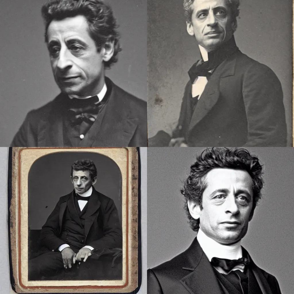 Prompt: 19th century photo of Nicolas Sarkozy
