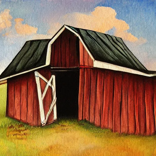 Prompt: a painting of a gbome in a barn, in the style of jenny nyström