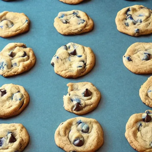 Prompt: blue ( ( ( ( ( chocolate chip cookie ) ) ) ) )