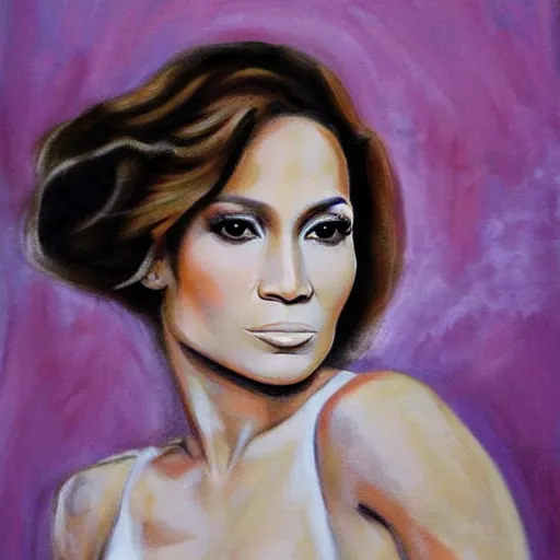 Image similar to j - lo portrait in the style of anna tokarska, by anna tokarska