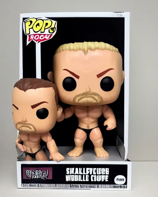 Image similar to wrestler Funko Pop. Photographic, photography