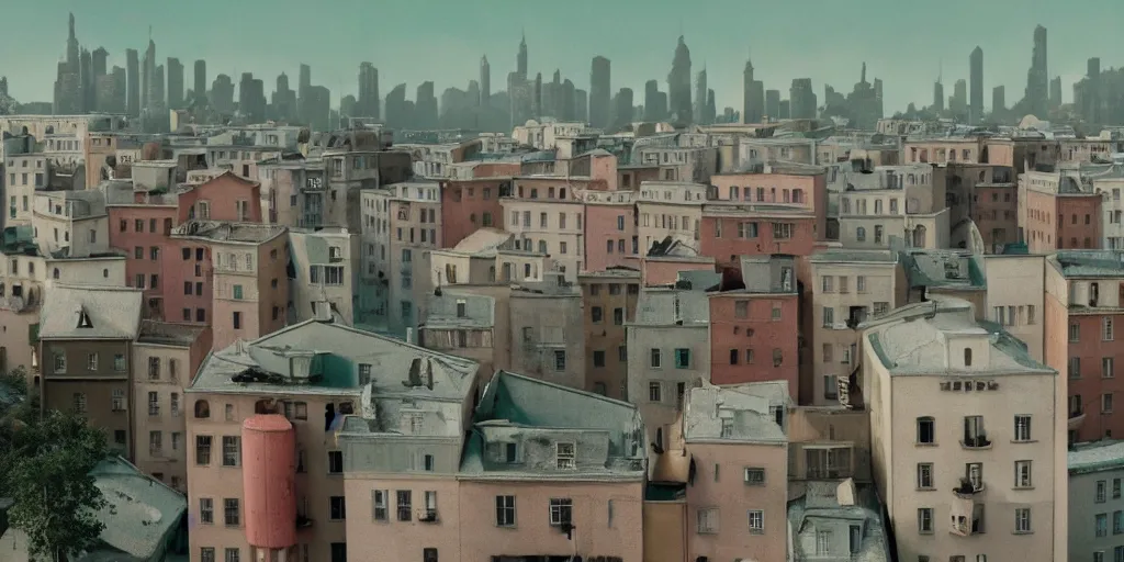 Image similar to a very high resolution image from a new movie, criss - crossed cities, beautiful scenery, photorealistic, photography, directed by wes anderson