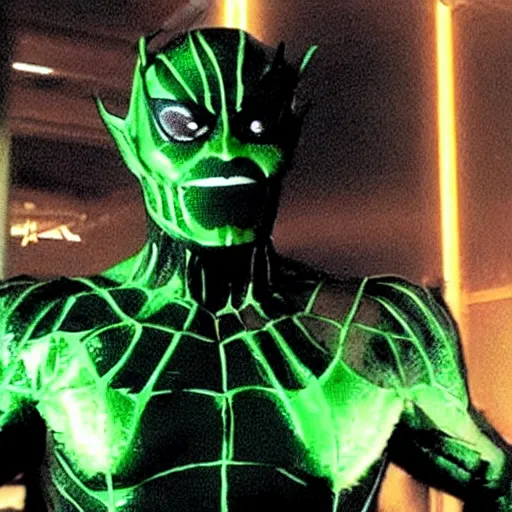 Image similar to elon musk as the green goblin from spiderman ( 2 0 0 2 )