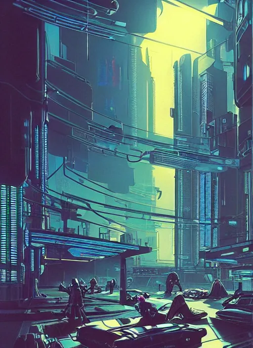 Image similar to photo of cyberpunk school, scifi, bright light, busy street, high school!!!!, morning sun, interesting angle, 8 k high definition, insanely detailed, art by syd mead and masamune shirow